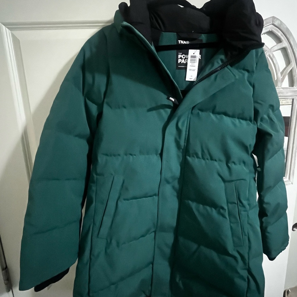 Aritzia Powder Parka Biome Green Puffer Jacket